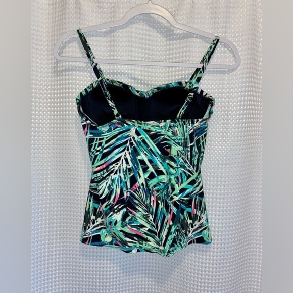 Women George Swimsuit tankini adjustable straps tropical pattern Sz medium - Picture 9 of 10